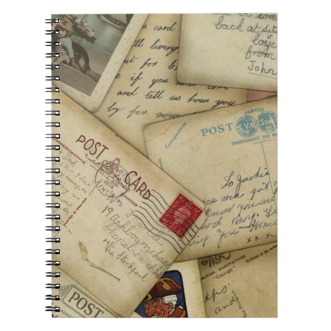 vintage postcard journal spiral notebook (Front)