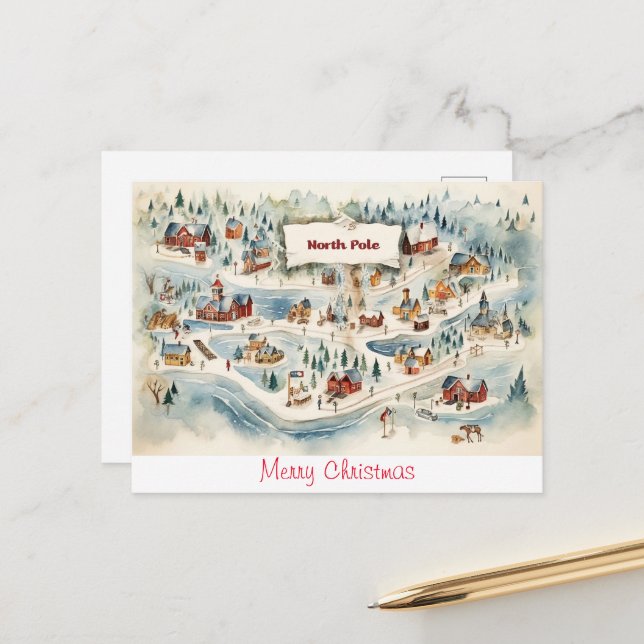 Vintage postcard Merry Christmas (Front/Back In Situ)