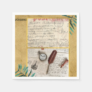 Vintage Postcard Paris Paper Napkins