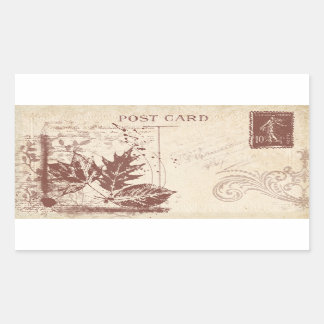 Vintage Postcard Scrapbook Embellishment Rectangular Sticker