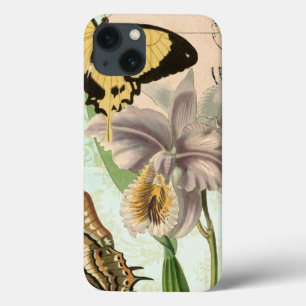 Vintage Postcard with Butterflies and Flowers iPhone 13 Case
