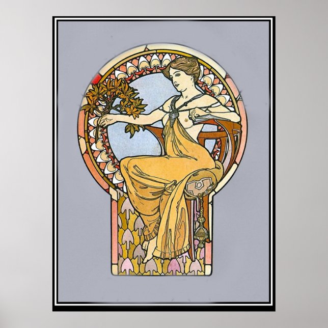 Vintage Poster Alphonse Mucha Ad (Front)