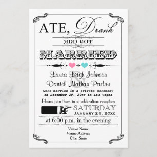 Vintage Poster and Chalkboard Wedding Invitation
