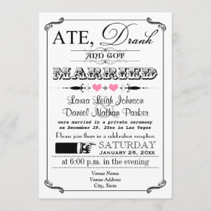 Vintage Poster and Chalkboard Wedding Invitation 2