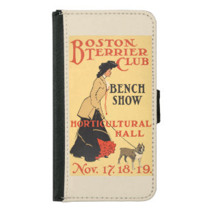 Vintage Poster - Boston Terrier Club - Bench Show Samsung Galaxy S5 Wallet Case