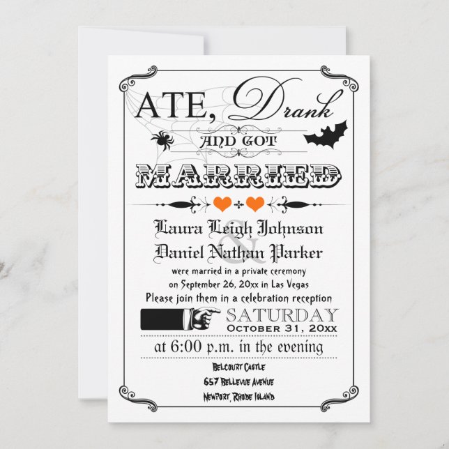 Vintage Poster & Chalkboard Wedding Invitation 11 (Front)
