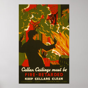 Vintage Poster - Fire Safety - POSTER