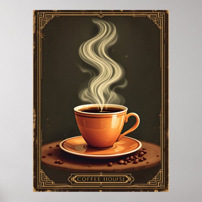 Vintage poster for coffee house (Front)