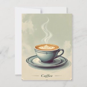 Vintage poster for coffee house postcard