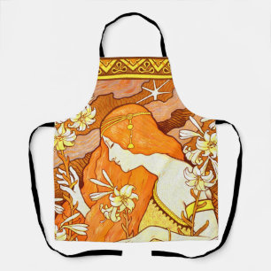Vintage Poster French Magazine Art Nouveau Woman Apron