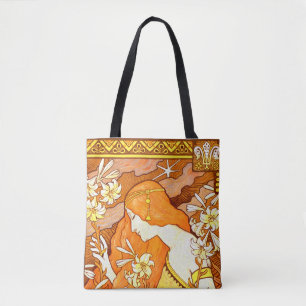 Vintage Poster French Magazine Art Nouveau Woman Tote Bag