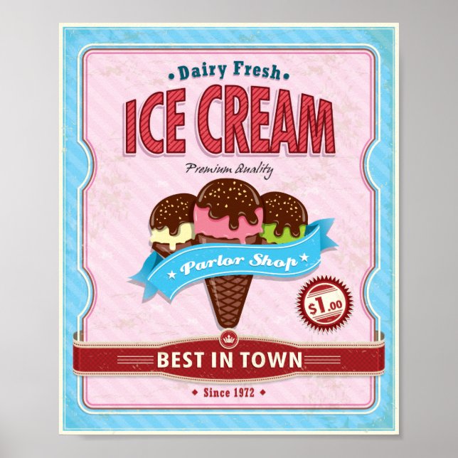 Vintage poster ice cream (Front)
