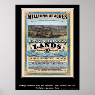 Vintage Poster Iowa/Nebraska Land Sale