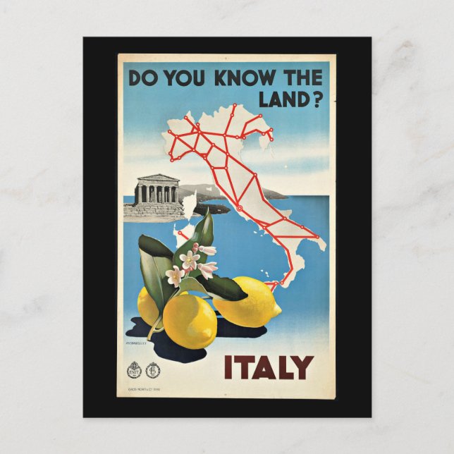 Vintage poster, Italy, Postcard (Front)