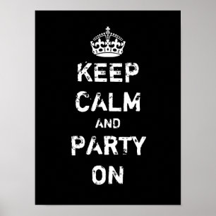Vintage poster Keep calm and party on template