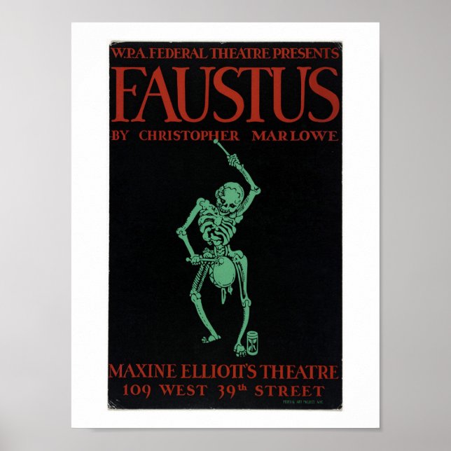 Vintage poster of Marlowe's Doctor Faustus (Front)