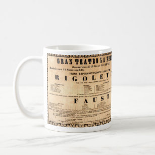 Vintage Poster of Rigoletto opera premiere (1851) Coffee Mug