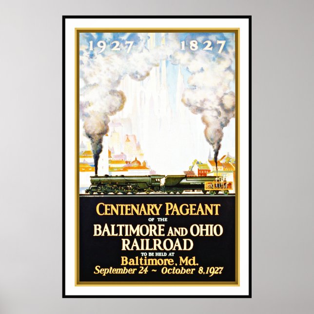 Vintage Poster Print Baltimore Railroad Large (Front)