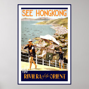 Vintage Poster Print Hong Kong Riviera Orient