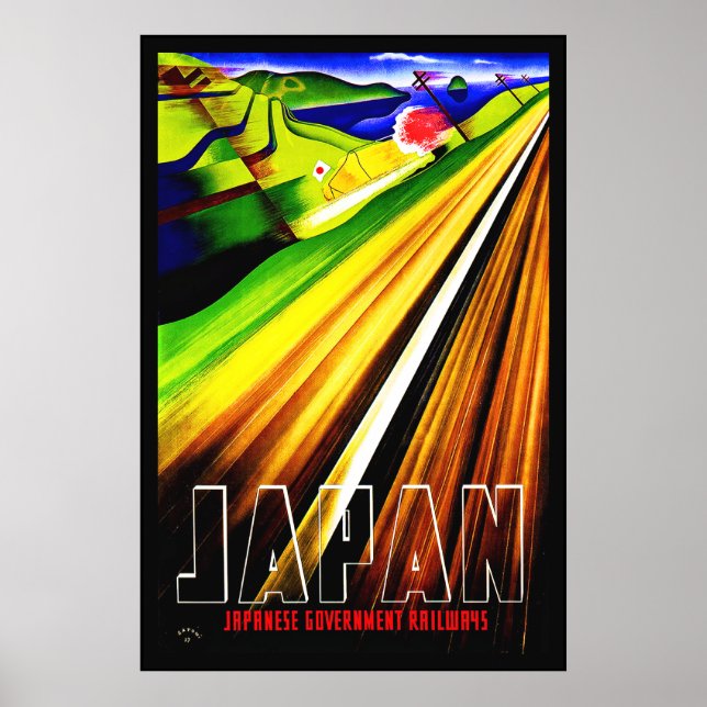 Vintage Poster Print Japan Japanese Railway (Front)
