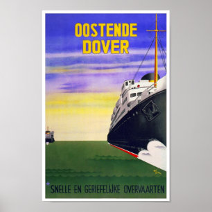 Vintage Poster Print Oostende Dover