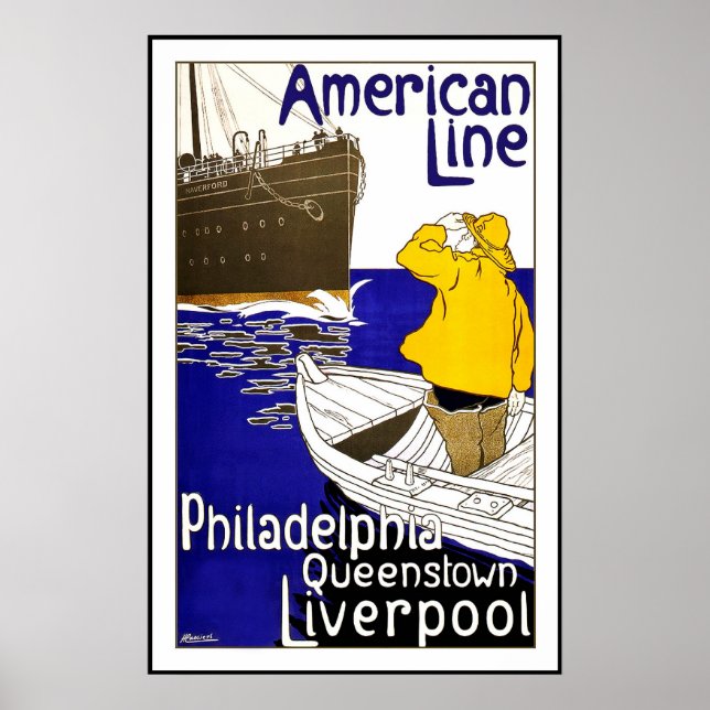 Vintage Poster Print Philadelphia Queenstown (Front)