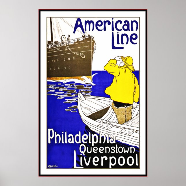 Vintage Poster Print Philadelphia Queenstown Large (Front)