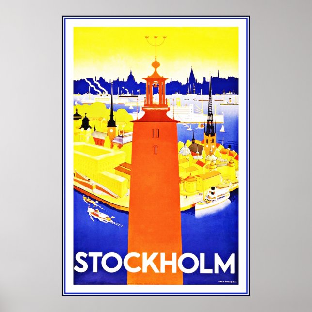 Vintage Poster Print Stockholm Large (Front)