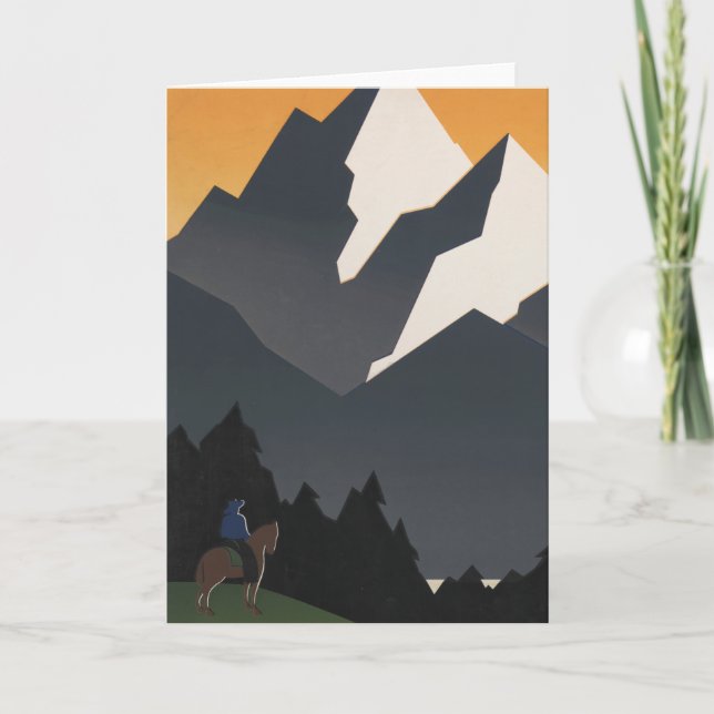 Vintage Poster Promoting Travel To Montana. Card (Front)