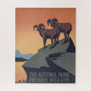 Vintage Poster Promoting Travel To National Parks Jigsaw Puzzle