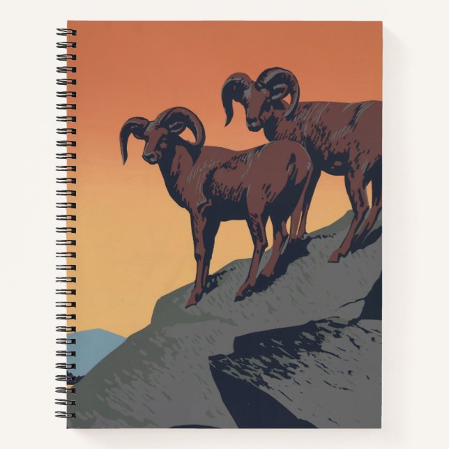 Vintage Poster Promoting Travel To National Parks Notebook (Front)