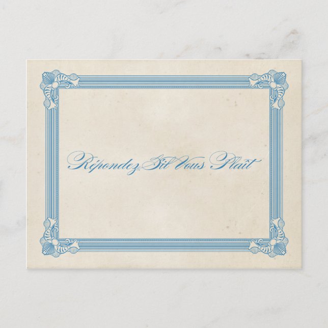 Vintage Poster Red, White & Blue RSVP Postcard (Front)