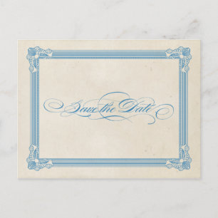 Vintage Poster Red, White & Blue Save the Date Announcement Postcard