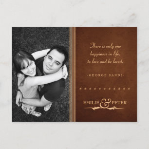 Vintage Poster Rich Brown Table Number Card