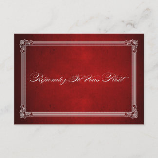 Vintage Poster Style Red & Silver Meal Choice RSVP Card