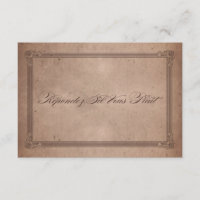 Vintage Poster Style Rustic Cocoa Wedding RSVP