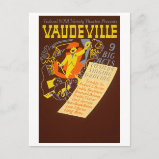 Vintage Poster Vaudeville Illustration Postcard