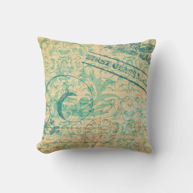 Vintage Postmarks Pillow (Front)