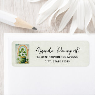 Vintage Pot of Gold and Rainbow Address Return Address Label