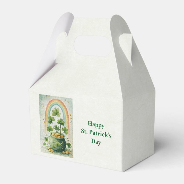 Vintage Pot of Gold and Rainbow Favour Box (Front Side)