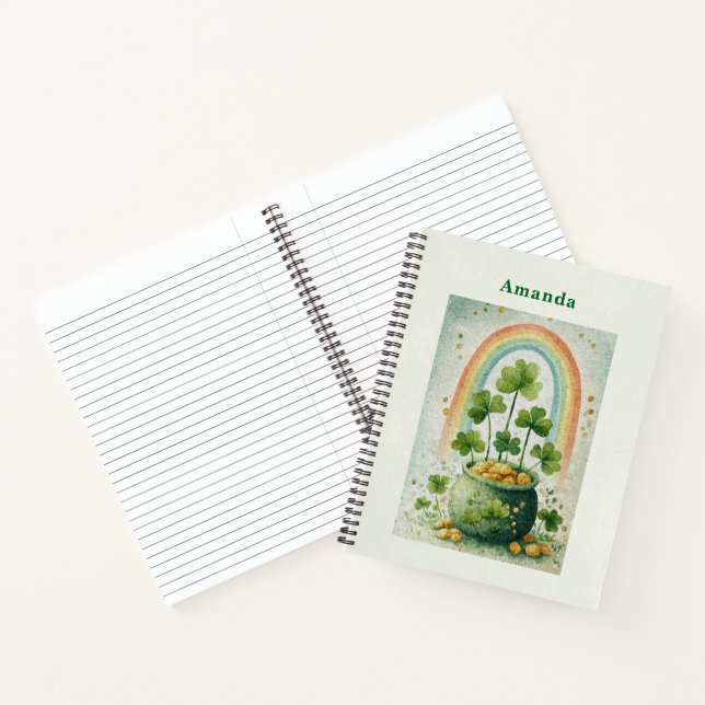Vintage Pot of Gold and Rainbow Notebook (Inside)