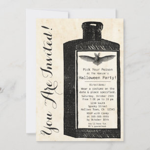 Vintage Potion Bottle Halloween Invitation