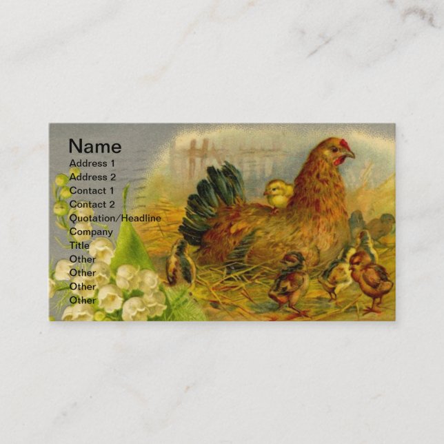 Vintage Poultry Business Card (Front)