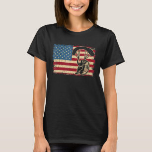 Vintage Powerd Paraglider Us Flag Patriotic Paramo T-Shirt