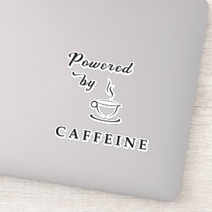 Vintage Powered by Caffeine Typography Quote