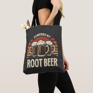 Vintage Powered By Root Beer Funny Drinking Tote Bag