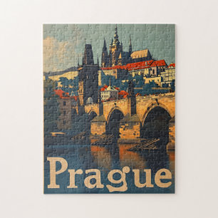 Vintage Prague Castle Jigsaw Puzzle
