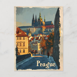 Vintage Prague Castle Postcard