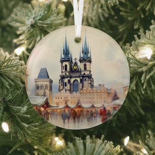 Vintage Prague Ceramic Tile Glass Tree Decoration