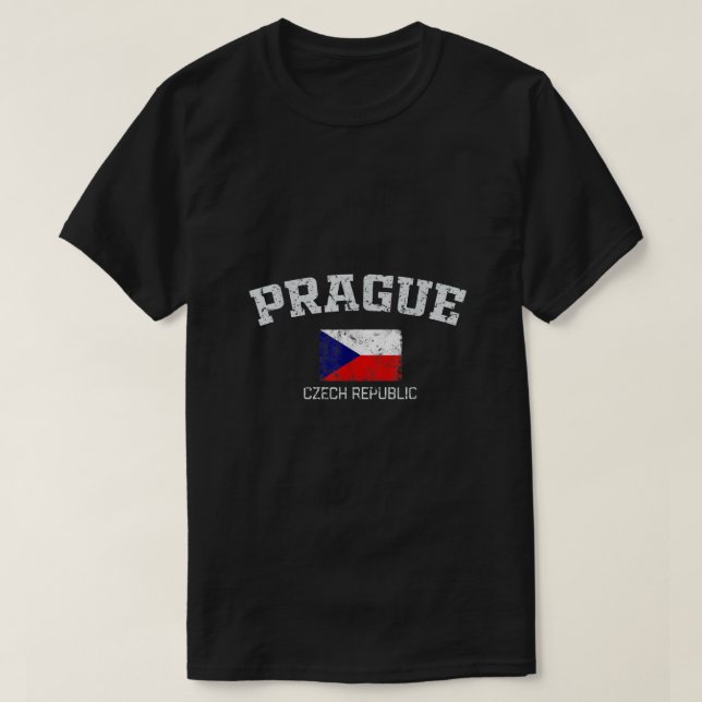 Vintage Prague Czech Republic Souvenir Gift  T-Shirt (Design Front)